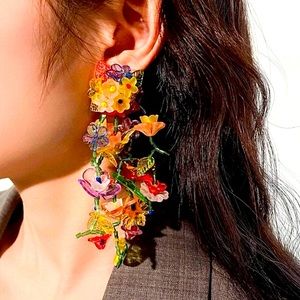 Zara Flower beaded earrings